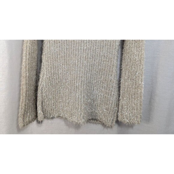 Boston Proper Womens XS Gold Metallic Cowl Neck Pullover Holiday Sweater Festive - Picture 16 of 16